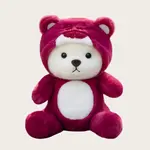 Милые плюшевые медведи трансформеры, высота 25cm/28cm/40cm LOGISTAR, Transform into белый Hat Bear - фото 8