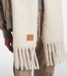 Шарф из мохера и шерсти с бахромой Loewe, белый - фото 3