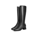 Высокие сапоги на каблуке 4,5 см женские черные BELLE, верх из черной кожи - фото 11