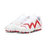 Футбольные бутсы FUTURE PLAY MG для молодежи PUMA White Fire Orchid Red - фото