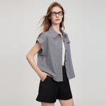 ELLE Рубашка Women's Black White Lapel Moderate - фото 4