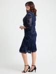 Бархатное платье-флэппер с флокированием Scarlett & Jo, Navy - фото 3