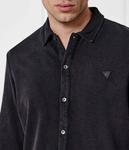 Рубашка мужская Guess Jeans джинсовая на пуговицах, черный - фото 4