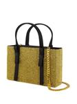 Сумка-шоппер Midi Bow Kara, золотой - фото 3
