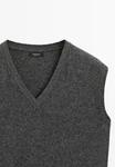Джемпер Massimo Dutti SLEEVELESS V-NECK, Dark Grey - фото 7