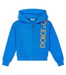 Худи из хлопкового джерси с логотипом Dolce&Gabbana, синий - фото