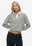 Поло Superdry & Co ATHLETIC ESSENTIALS CROPPED STRIPE RUGBY , Ecru Stripe/Blue - фото