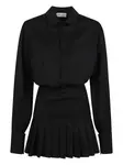 Платье-мини с пуговицами и плиссировкой Les Filles D'Eva, черный - фото