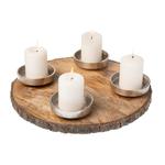 Подсвечник X-Mas, 32x5 см, натуральный/серебряный - фото 4