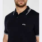 Облегающая рубашка-поло изогнутой формы Boss, синий - фото 4