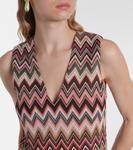 Мини-платье из ламе с зигзагообразным узором Missoni, Multicolor Red And White - фото 4