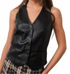 Ленни кожаный жилет черный Pretty Garbage - фото