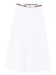 Юбка миди с эластичным поясом MIU MIU, белый - фото