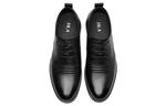 Мужские туфли HLA черные на низком каблуке, черные [с функцией увеличения роста] - фото 4