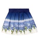 Юбка из матлассе с цветочным принтом Monnalisa, синий - фото 4