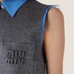 Велюровое мини-платье MIU MIU, серый - фото 4