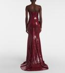 Корсетное платье с пайетками Alex Perry, Plum - фото 3