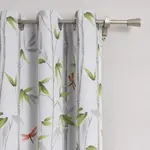 Плотные шторы с люверсами, плотные, термошторы с рисунком бамбука, белые, ВxШ 245x135 см Joyswahl - фото 4