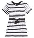 Полосатое хлопковое платье Givenchy Kids, White Black - фото