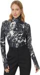Топ Norma Kamali Slim Fit Long Sleeve Turtle Top, цвет Black Marble - фото