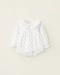 Боди для девочки с цветочным принтом и рюшами Zippy, белый - фото