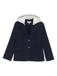 Блейзер в тонкую полоску с капюшоном TWINSET Kids, синий - фото