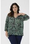 Блуза Kaffe Curve Blouse, Green Leopard/Green - фото