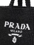 Сумка-тоут из рафии Prada, черный - фото 4