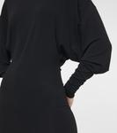 Платье миди из эластичного джерси с воротником-стойкой Alexandre Vauthier, черный - фото 5