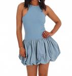 Платье-мини с баской Right On Time в пыльно-голубом цвете Illa Illa - фото 4