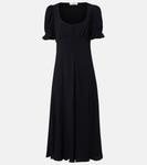 Платье миди со сборками Chloé, черный - фото