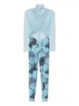 Комбинезон с цветочным принтом Mazzei, синий - фото
