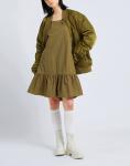 Мини-платье Cotton Ruffled Short Dress 8 By Yoox, зеленый - фото 2