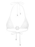 Philipp Plein топ бикини Crystal Hexagon с треугольными чашками, белый - фото