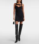 Твидовое мини-платье с бантом Patou, черный - фото 2