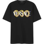 Майка с принтом Maxi Chain Logo VERSACE, черный - фото