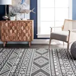 Ковер Ryan Banded Tribal Printed Flatweave nuLOOM, 152x244 см, серый - фото 5