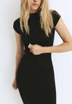 Платье PULL&BEAR MOCK NECK MIDI, Black - фото