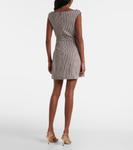 Мини-платье в клетку Walker Staud, Dark Chocolate Micro Check - фото 3