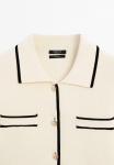 Кардиган Massimo Dutti SHORT SLEEVE WITH BUTTONS, Beige - фото 9