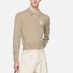 Топ с интарсией в виде сердца Acne Studios, серовато-бежевый бежевый - фото 3