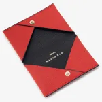 Держатель для карт с пуговицами Valextra, цвет Crimson Red/Black - фото 2