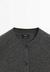 Кардиган Massimo Dutti BUTTONED LONG SLEEVE WITH CREW NECK, Dark Grey - фото 7