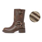 Женские Ботинки БЕЛЛЕ Коричневые/Черные, Коричневые Без Подкладки - фото 2