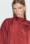 Блуза Massimo Dutti Button-down blouse, Dark Red - фото 3