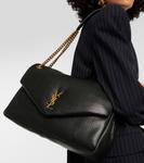 Большая кожаная сумка через плечо calypso Saint Laurent, черный - фото 2