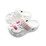 Crocs Классические туфли-сабо на платформе унисекс розовые белые - фото