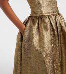 Платье из жаккарда ламе Self-Portrait, золотой - фото 5
