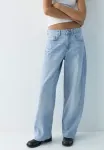 Бочка с широкой ногой Pull&Bear, Light-Blue Denim - фото
