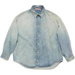 Потертая джинсовая рубашка Acne Studios, светло-голубой - фото